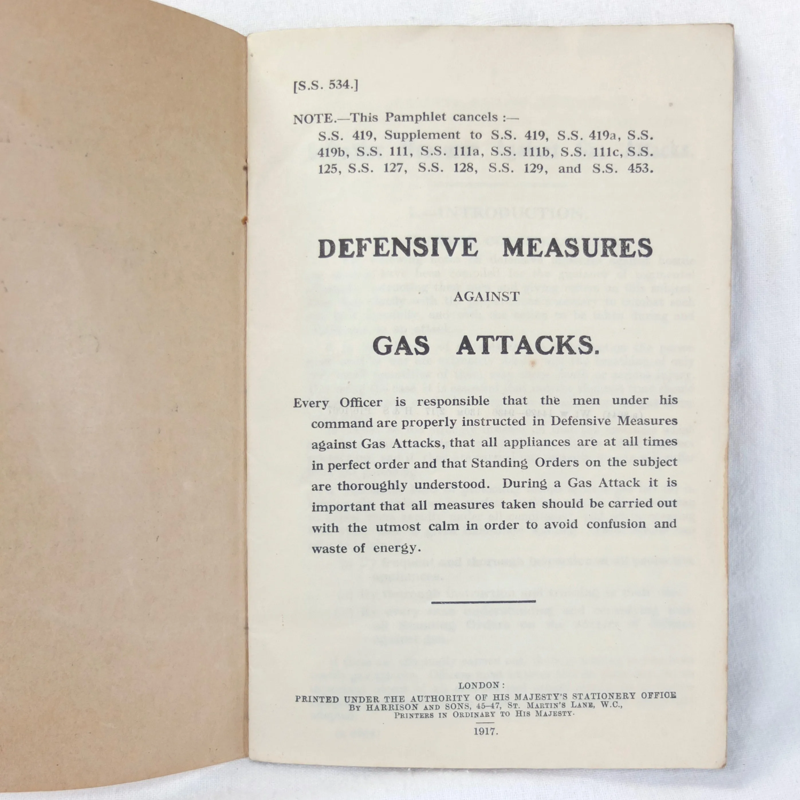 WW1 Gas Attacks Manual (1917)