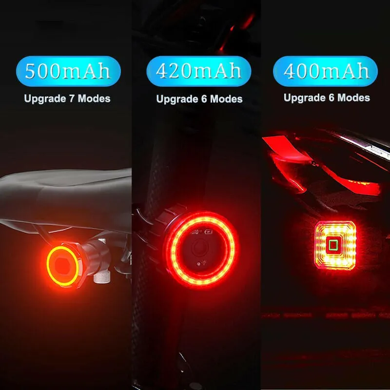 X-TIGER Bicycle Smart Auto Brake Sensing Light Waterproof LED Charging Cycling Taillight Bike Rear Light Warn Bicycle Tail light