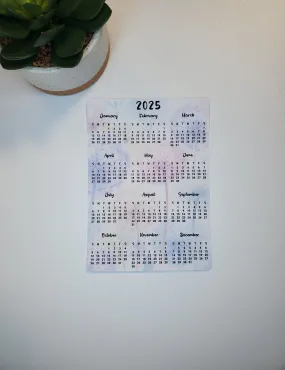 Year At A Glance Calendar Sticker Dandelion Design